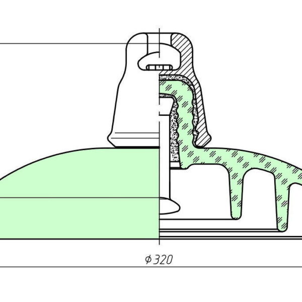 ПСВ 210А   подвесной стеклянный изолятор