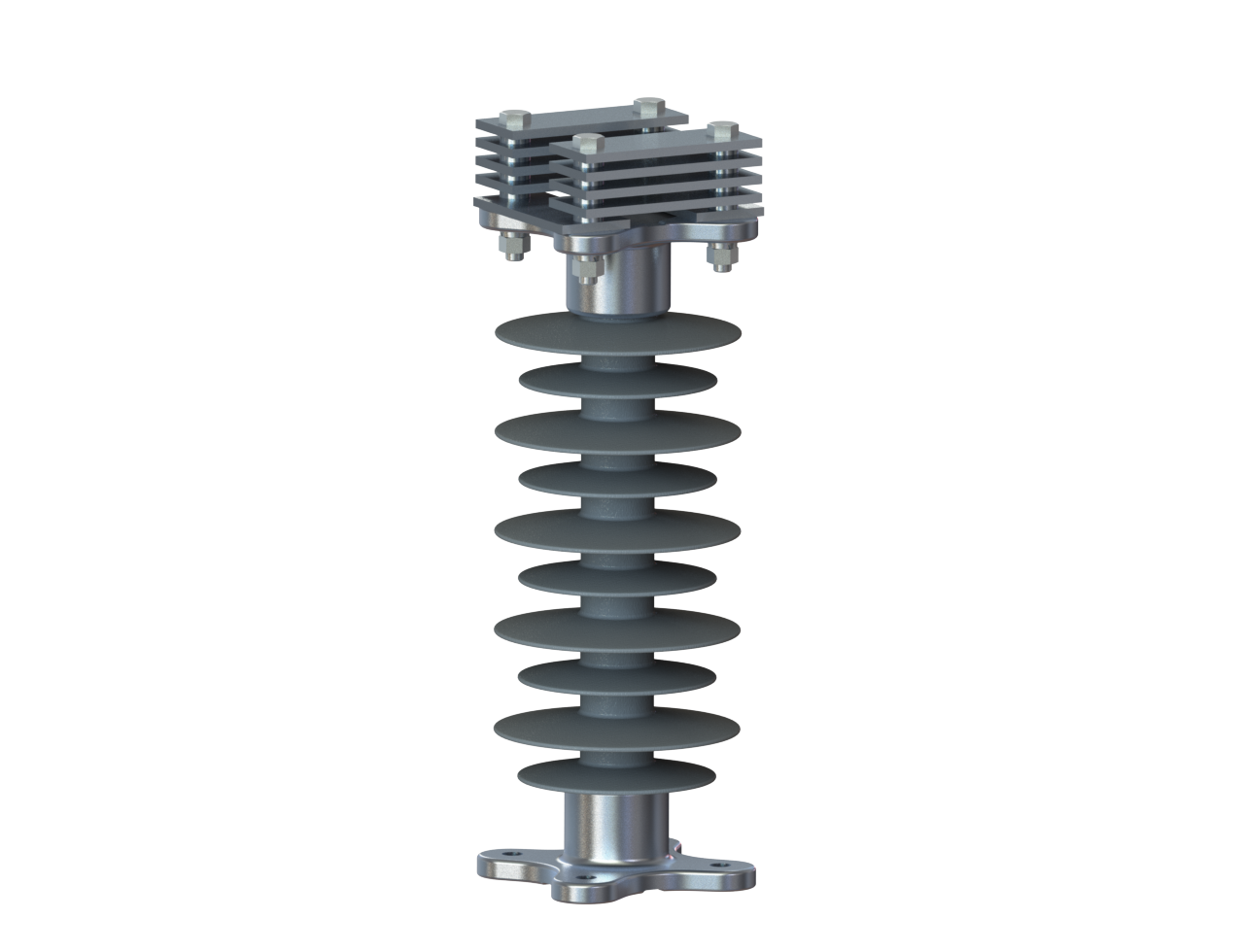Шинные опоры жесткой ошиновки с горизонтальными плоскими шинами 35 кВ